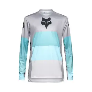 Fox Ranger Grid MTB Fietsshirt Lange Mouwen Grijs/Blauw Heren