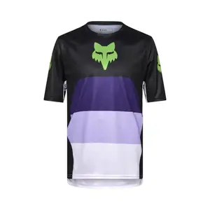 Fox Ranger Grid MTB Fietsshirt Korte Mouwen Zwart/Paars Heren