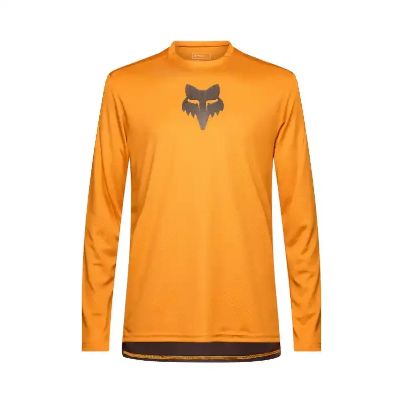 Fox Ranger Fox Head MTB Fietsshirt Lange Mouwen Oranje Heren