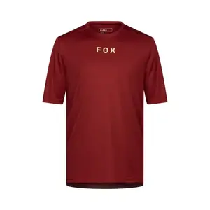 Fox Ranger Wordmark MTB Fietsshirt Korte Mouwen Donkerrood Heren