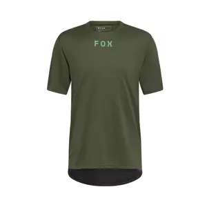 Fox Ranger Wordmark MTB Fietsshirt Korte Mouwen Donkergroen Heren