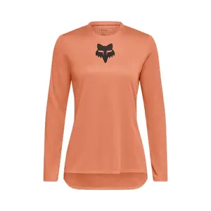 Fox Ranger Fox Head MTB Fietsshirt Lange Mouwen Oranje Dames