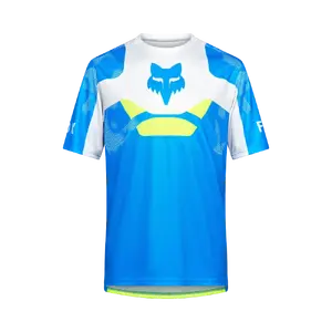 Fox Ranger Tactile MTB Fietsshirt Korte Mouwen Blauw/Grijs/Geel Heren