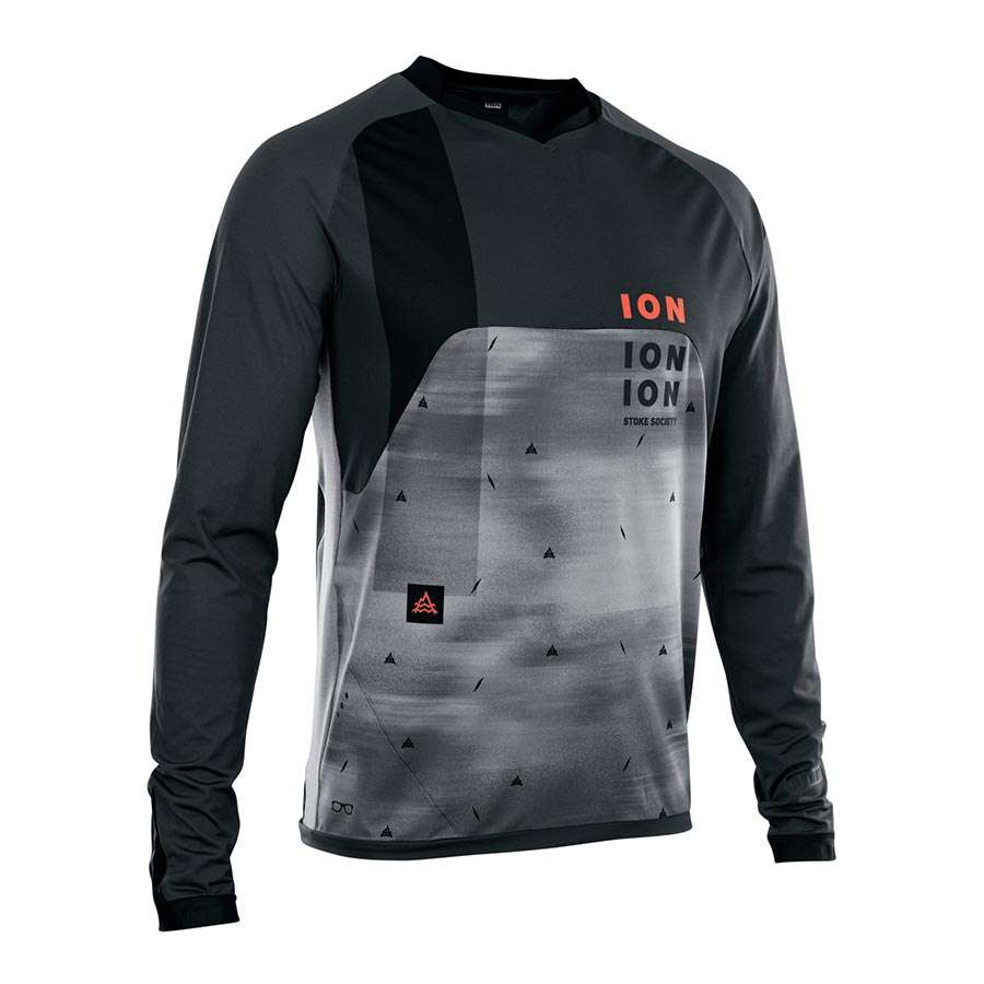 ION Traze Vent MTB Fietsshirt Lange Mouwen Zwart/Grijs Heren 
