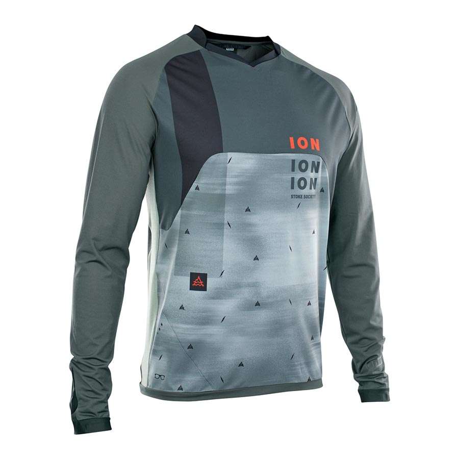 ION Traze Vent MTB Fietsshirt Lange Mouwen Grijs Heren 