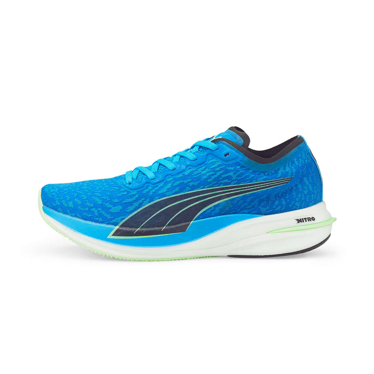 PUMA Deviate Nitro Wildwash Hardloopschoenen Blauw/Limegroen Heren