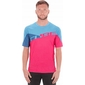 Cube Edge Round Neck MTB Fietsshirt Korte Mouwen Blauw/Roze Heren