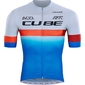 Cube Teamline Fietsshirt Korte Mouwen Blauw/Rood/Grijs Heren