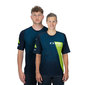 Cube Edge Round Neck MTB Fietsshirt Korte Mouwen Blauw/Lime Heren