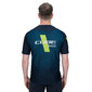 Cube Edge Round Neck MTB Fietsshirt Korte Mouwen Blauw/Lime Heren