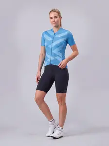 MARA Silhouette Fietsshirt Korte Mouwen Blauw
