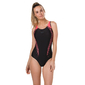Speedo E10 Fit Laneback Badpak Zwart/Rood/Groen Dames