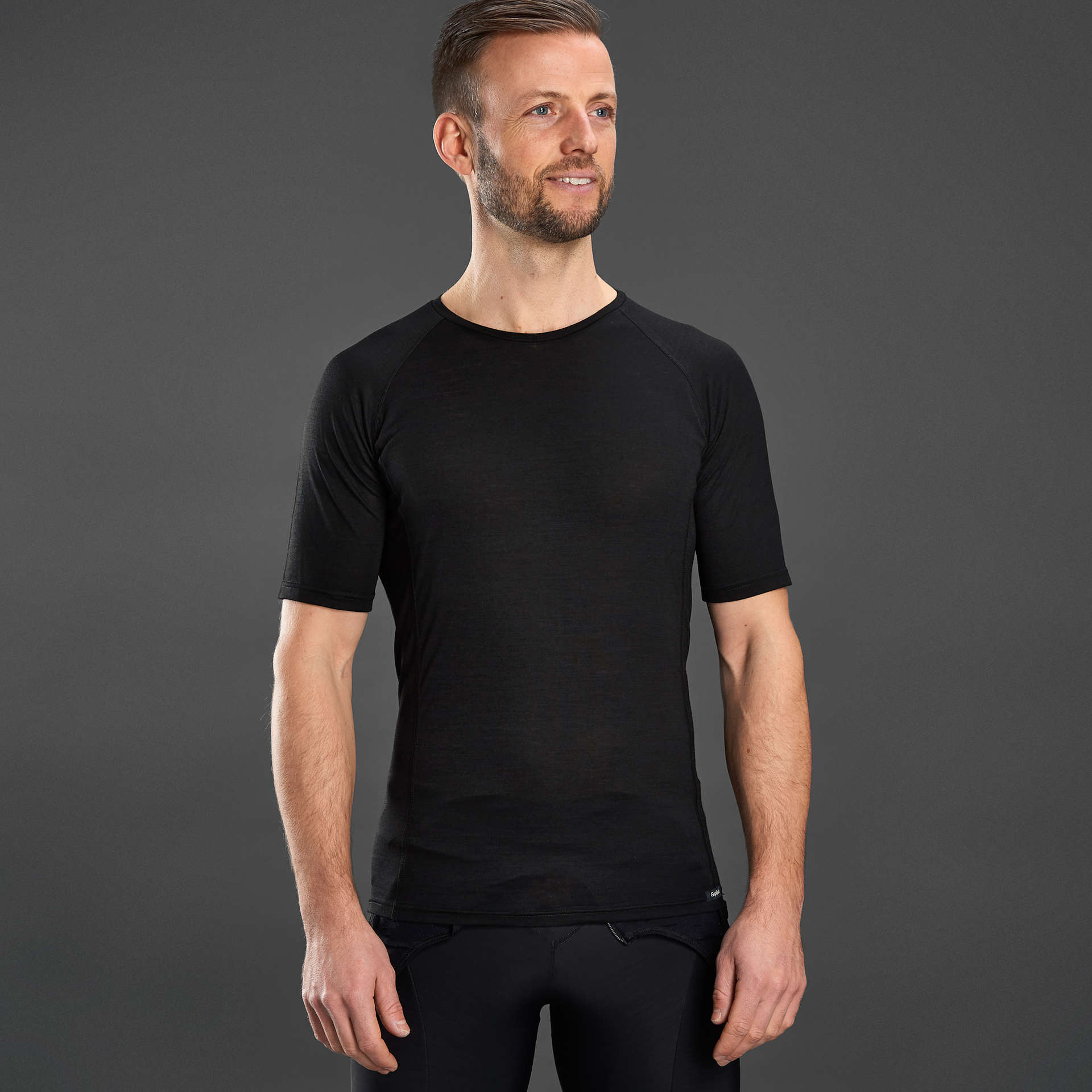 GripGrab Merino Polyfibre 50/50 Ondershirt Korte Mouwen Zwart