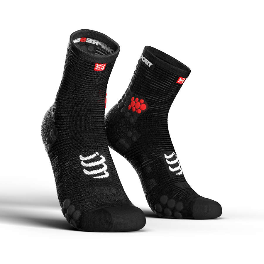 Compressport ProRacing V3.0 Run Hi Compressiesokken Smart Zwart