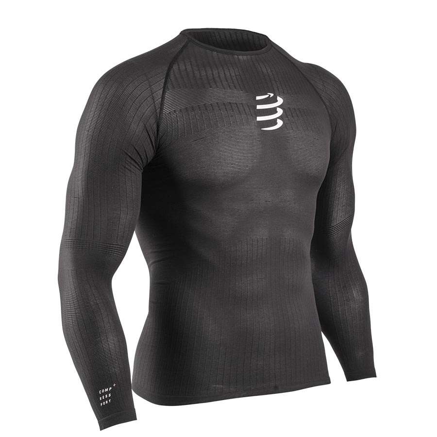 Compressport 3D Thermo 50g Thermoshirt Lange Mouwen Zwart Heren