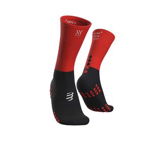 Compressport Mid Compression Compressiesokken Zwart/Rood