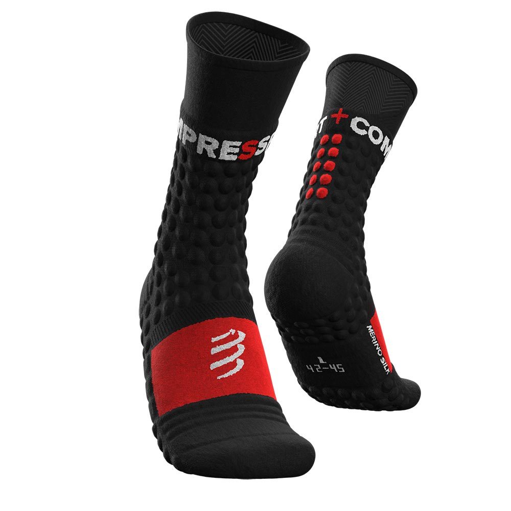 Compressport Pro Racing Winter Compressie Hardloopsokken Zwart/Rood