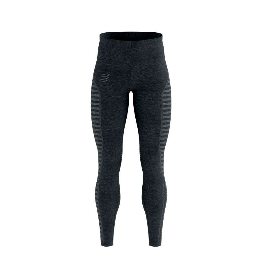 Compressport Winter Run Hardloopbroek Lang Zwart/Zilver Heren