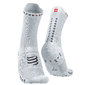 Compressport Pro Racing v4.0 Run High Compressiesokken Wit/Zilver