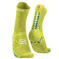 Compressport Pro Racing v4.0 Run High Compressiesokken Limegroen/Blauw