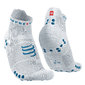 Compressport Pro Racing v4.0 Run Low Compressiesokken Wit/Blauw