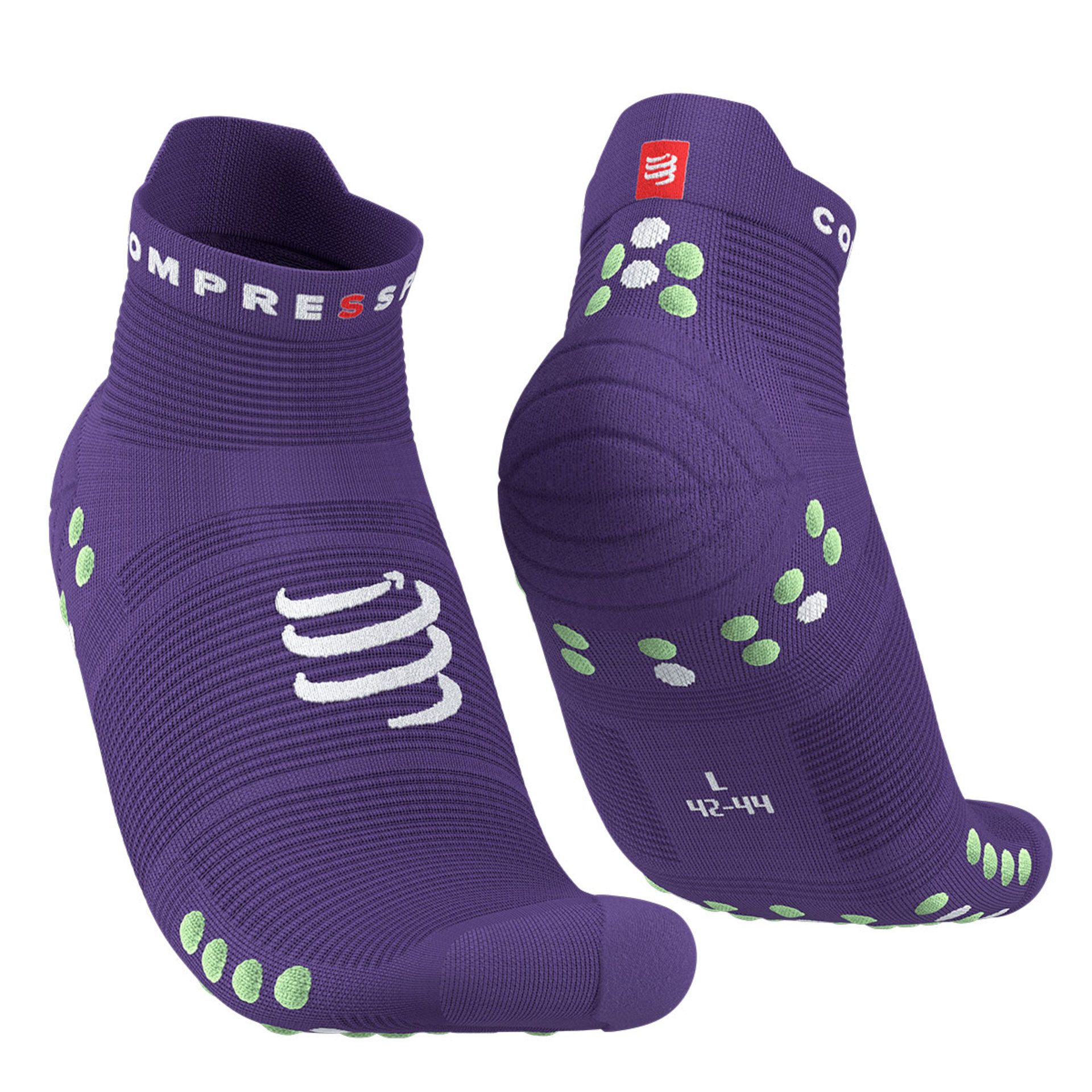 Compressport Pro Racing v4.0 Run Low Compressiesokken Paars/Groen
