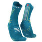 Compressport Pro Racing v4.0 Trail Compressiesokken Blauw/Groen