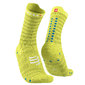 Compressport Pro Racing v4.0 Ultralight Run High Compressiesokken Limegroen/Blauw