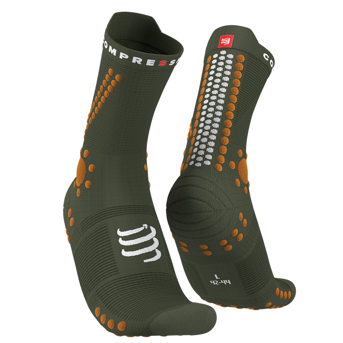 Compressport Pro Racing v4.0 Trail Compressiesokken Groen/Donkergeel