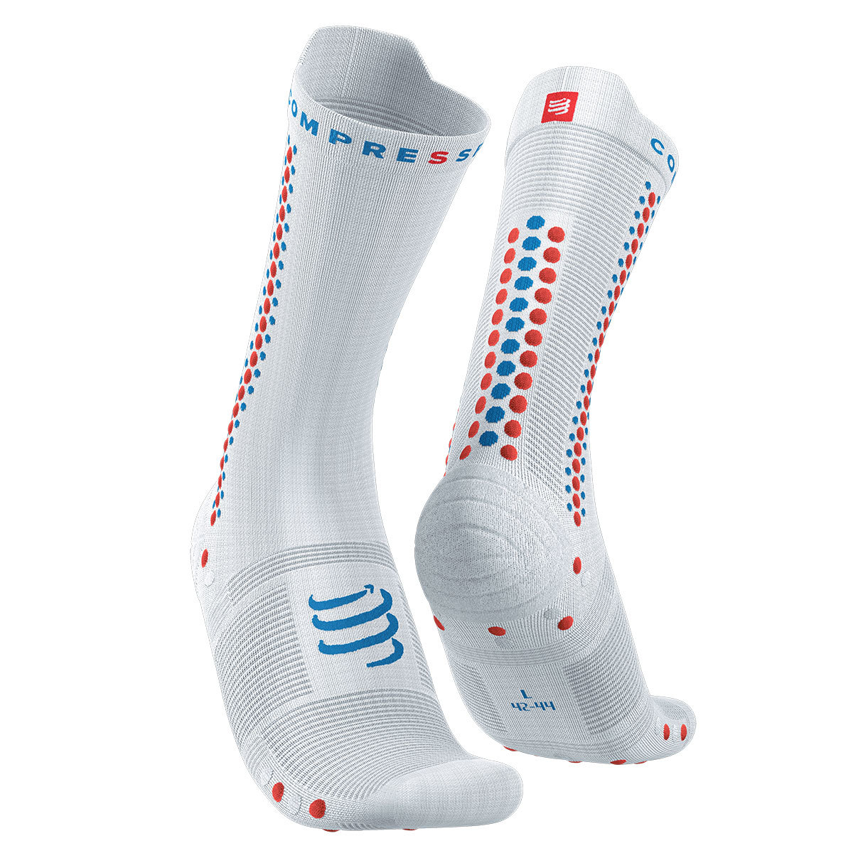 Compressport Pro Racing v4.0 Bike Compressiesokken Wit/Oranje