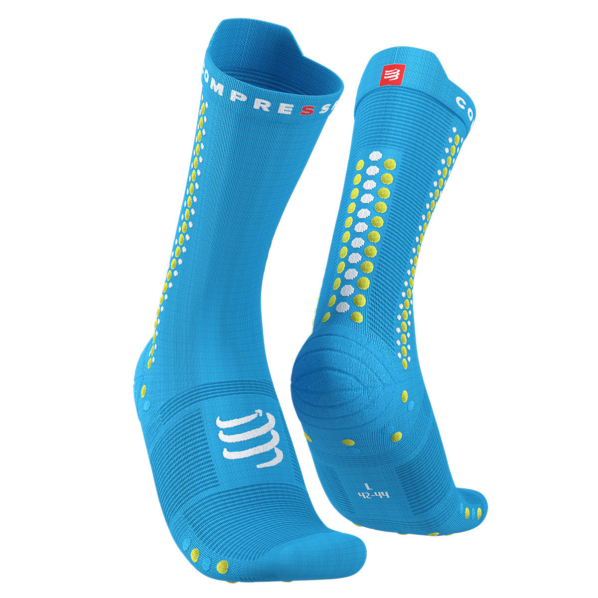 Compressport Pro Racing v4.0 Bike Compressiesokken Blauw/Roze