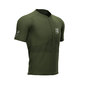 Compressport Trail Half-Zip Fitted Hardloopshirt Korte Mouwen Groen Heren