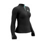 Compressport Winter Trail Postural Hardloopshirt Lange Mouwen Zwart/Lichtblauw Dame