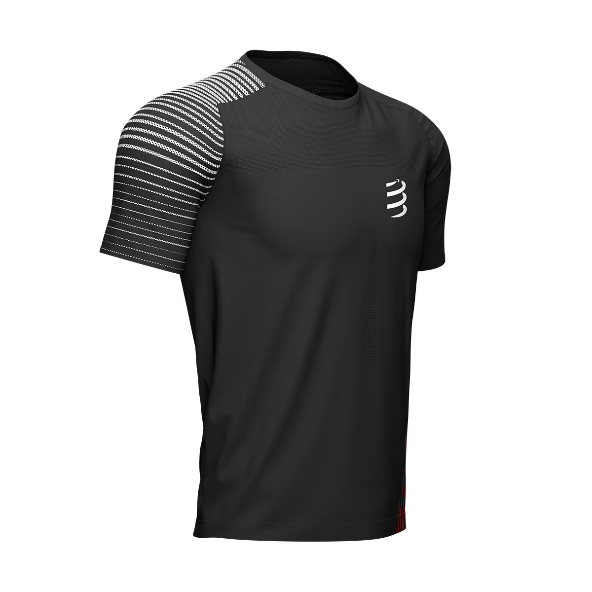 Compressport Performance Hardloopshirt Korte Mouwen Zwart/Rood Heren