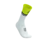 Compressport Mid V2.0 Bike Compressiesokken Wit/Geel/Neon Roze