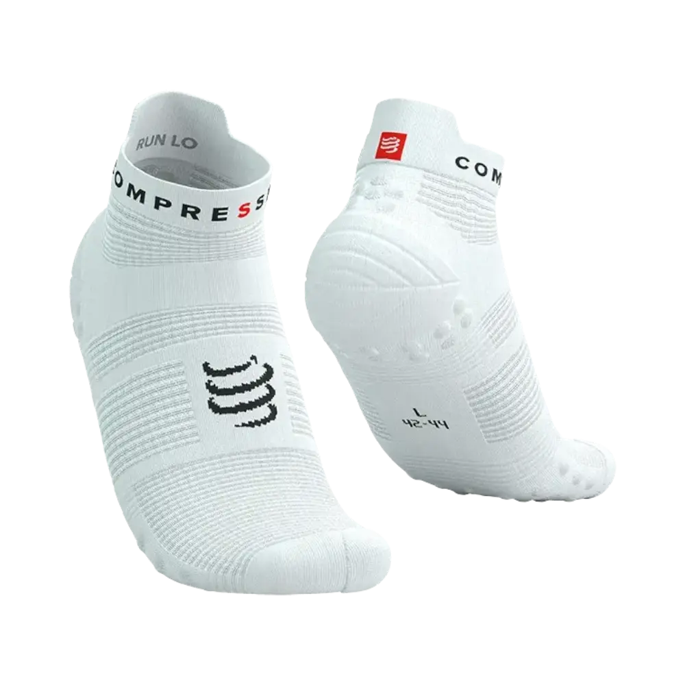 COMPRESSPORT Pro Racing v4.0 Run Low Compressiesokken Wit/Zwart