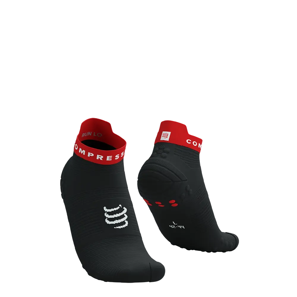 Compressport Pro Racing v4.0 Run Low Compressiesokken Zwart/Rood/Wit