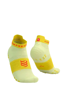 Compressport Pro Racing v4.0 Run Low Compressiesokken Geel/Fluo Rood