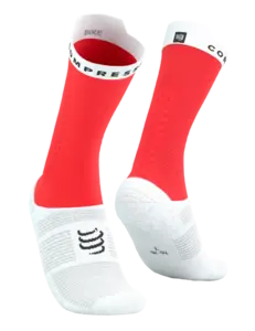 Compressport Pro Racing v4.0 Bike Compressiesokken Fluo Rood/Wit