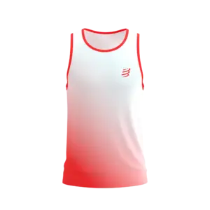 Compressport Performance Hardloop Singlet Fluo Rood/Wit Heren