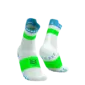 Compressport Pro Racing v4.0 Run High Compressiesokken Wit/Blauw/Groen