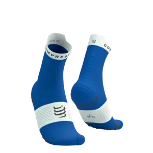 Compressport Pro Racing v4.0 Run High Compressiesokken Blauw/Wit