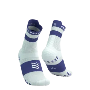 Compressport Pro Racing v4.0 Run High Compressiesokken Wit/Paars