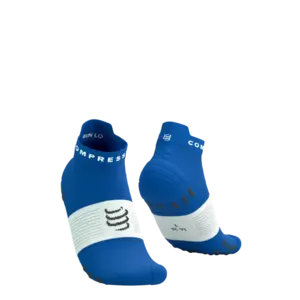 Compressport Pro Racing v4.0 Run Low Compressiesokken Blauw/Wit