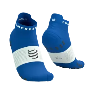 Compressport Pro Racing v4.0 Run Low Compressiesokken Blauw/Wit