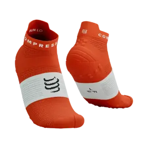 Compressport Pro Racing v4.0 Run Low Compressiesokken Oranje/Wit