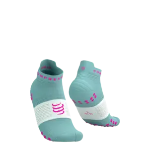 Compressport Pro Racing v4.0 Run Low Compressiesokken Groen/Roze