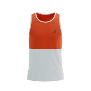 Compressport Performance Hardloop Singlet Oranje/Wit Heren