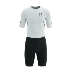 Compressport Aero Seamless Trisuit Korte Mouwen Wit/Zwart Heren