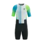 Compressport Stream Trisuit Korte Mouwen Wit/Blauw/Groen Heren